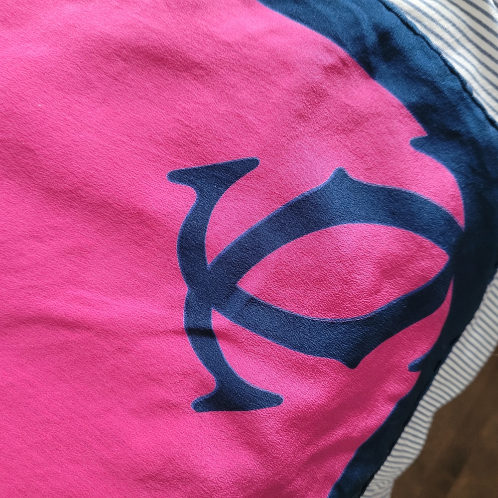 Pink and Blue Scarf with Logo